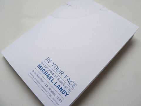 Michael Landy – In Your Face | CI Galerie Paul Andriesse | invitation card | © ambulantdesign Gabriele Götz