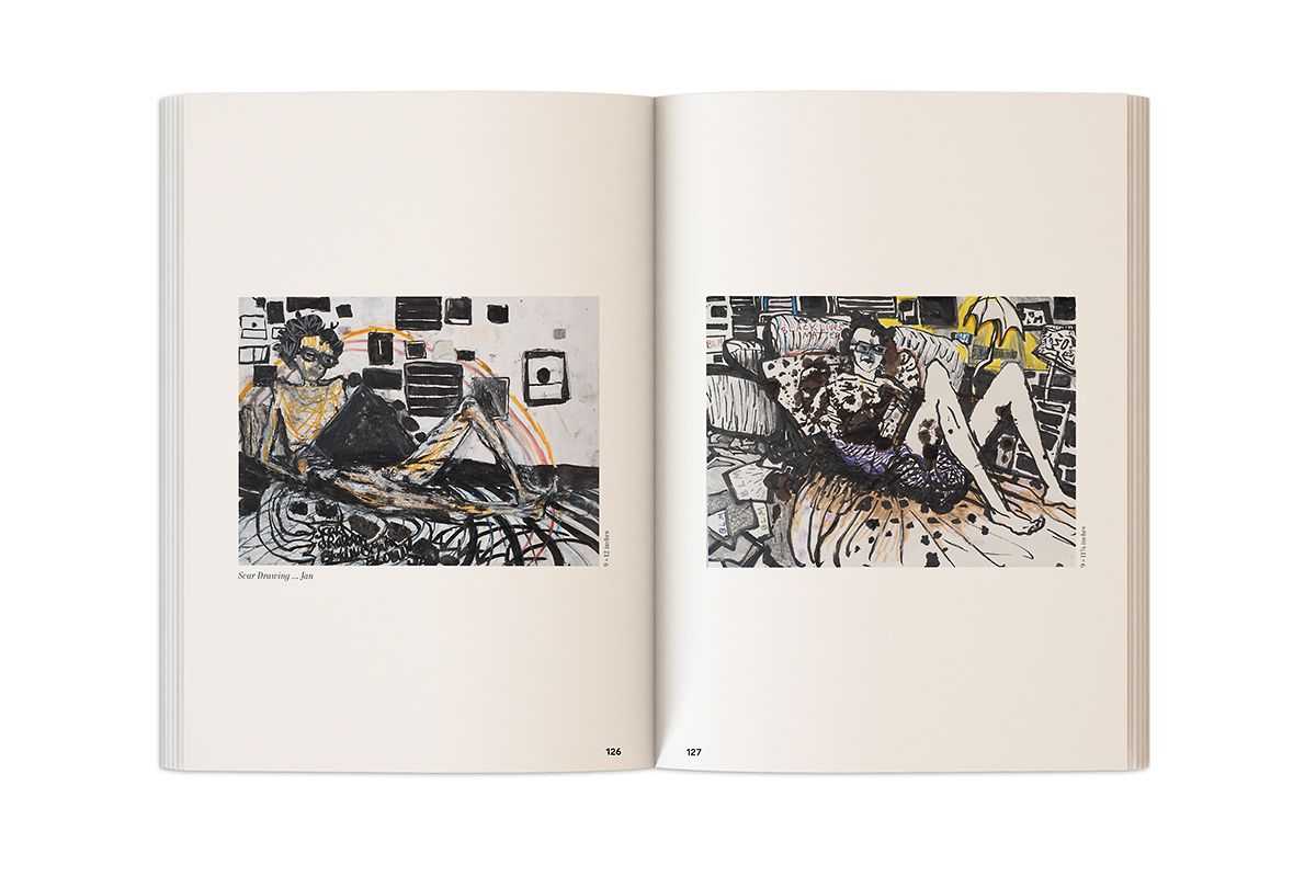 Susanna Heller – „Beyond Pain – The last drawings“ | catalog (spread) © ambulantdesign Gabriele Götz