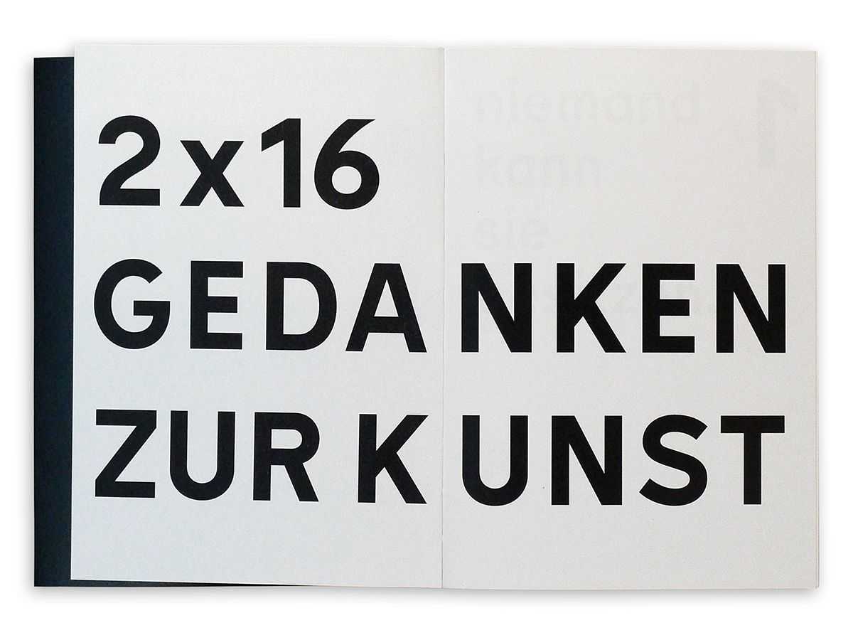 Holger Bunk + Markus Vater – 2 x 16 Gedanken zur Kunst | artist book (title page) © ambulantdesign Gabriele Götz