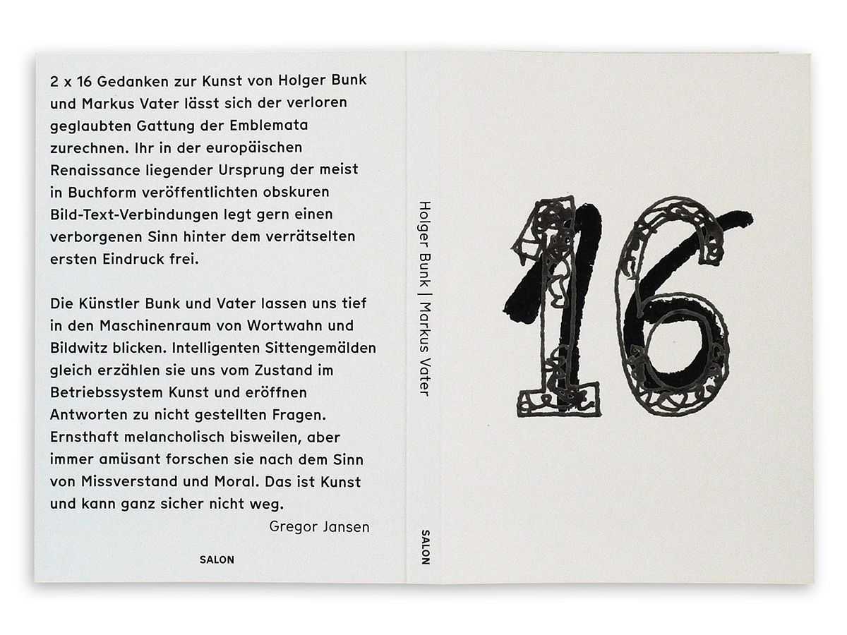 Holger Bunk + Markus Vater – 2 x 16 Gedanken zur Kunst | artist book (cover) © ambulantdesign Gabriele Götz