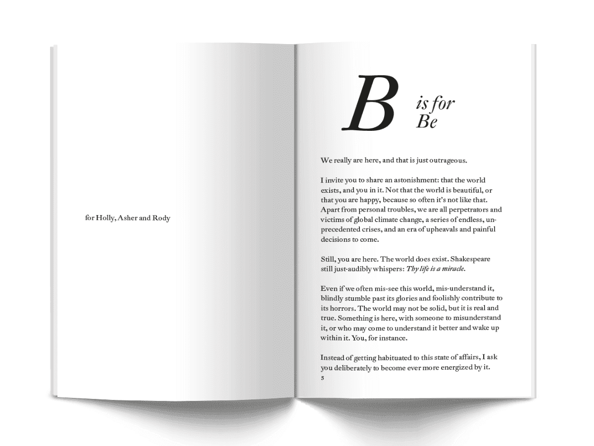 Michael Lipson – Be: An Alphabet of Astonishment | book (spread) © Gabriele Götz