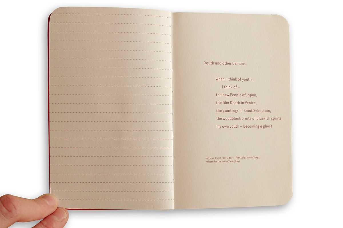 Marlene Dumas – Merchandising material: notebook (spread) | © ambulant design – Gabriele Götz