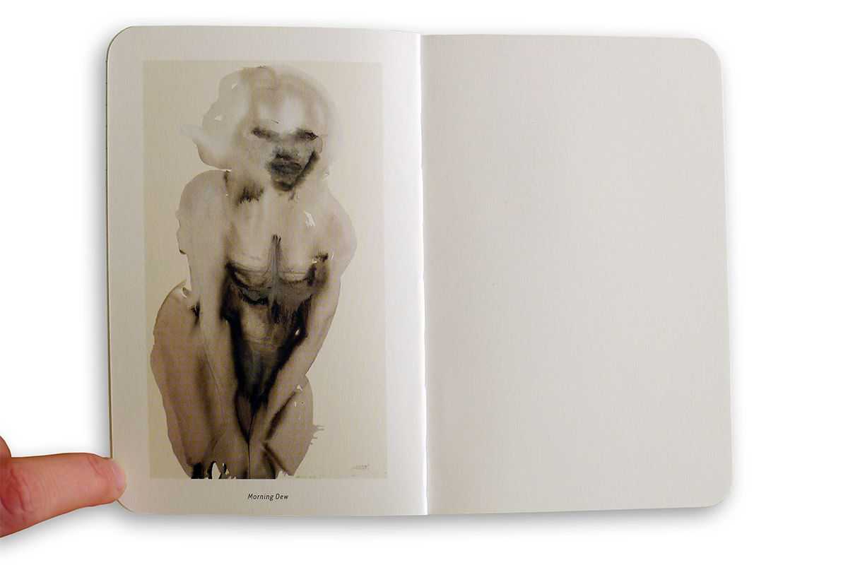 Marlene Dumas – Merchandising material: notebook (spread with drawing by Fiona Tan) | © ambulant design – Gabriele Götz