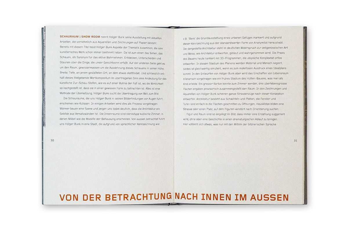 Holger Bunk – Schauraum | Show room // catalog (spread) © ambulantdesign Gabriele Götz