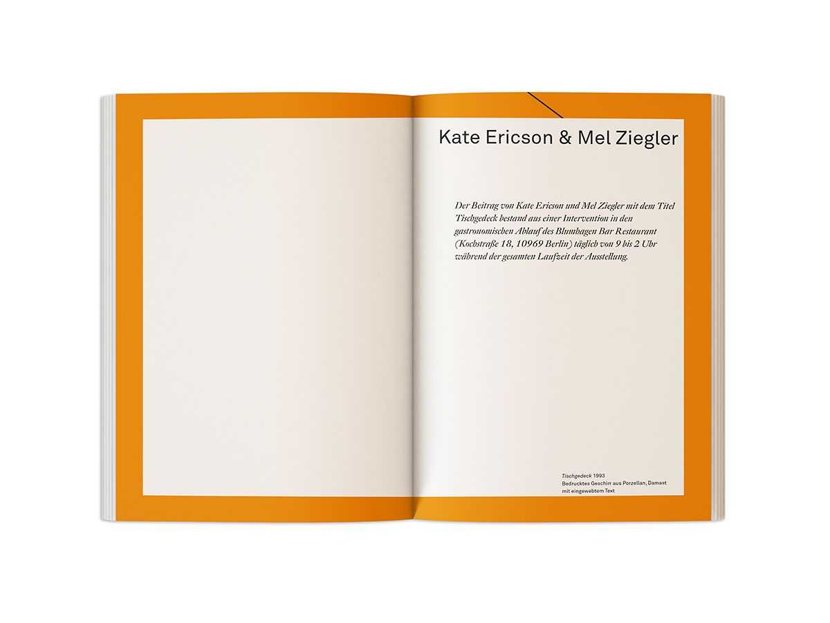 Melitta Kliege – Rekonstruktion einer Ausstellung zur Projektkunst im öffentlichen Raum – integral(e) Kunstprojekte | catalog (spread) © Gabriele Götz