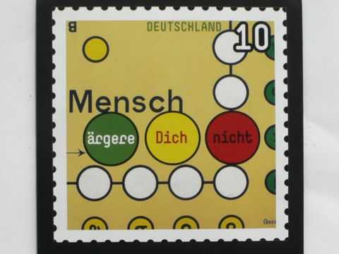 Stamp design „Mensch ärgere Dich nicht“ | © ambulantdesign Gabriele Götz