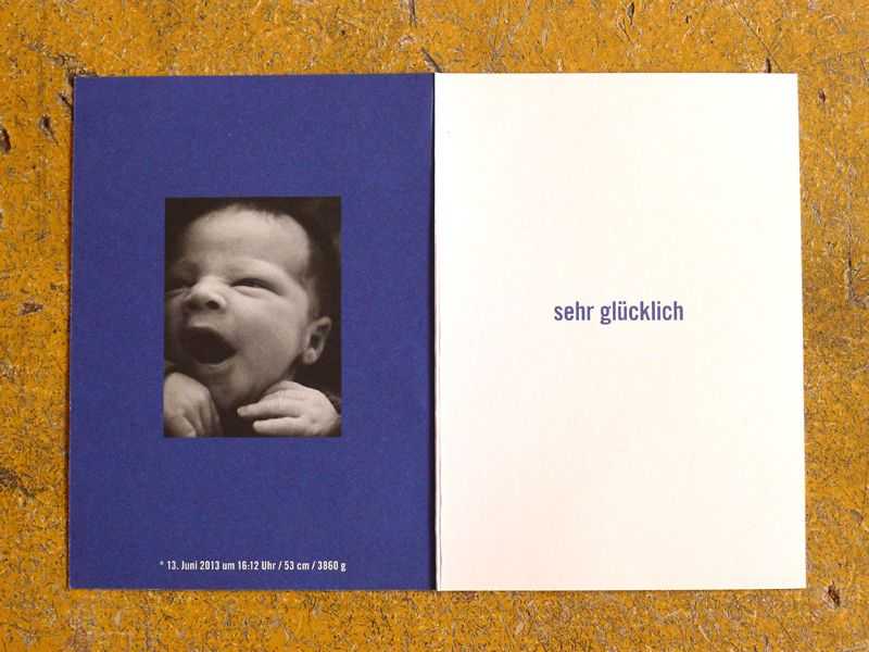 Birthday card “Henry Luc August”, folded card, 2013 | © Gabriele Franziska Götz