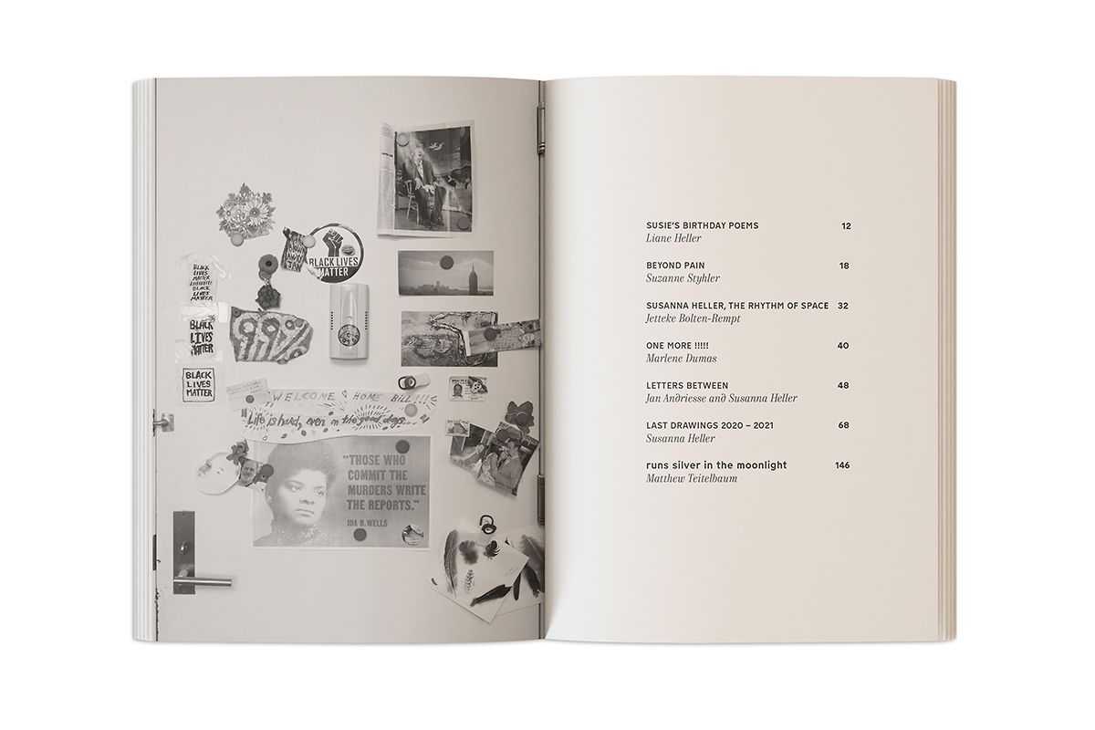 Susanna Heller – „Beyond Pain – The last drawings“ | catalog (spread) © ambulantdesign Gabriele Götz