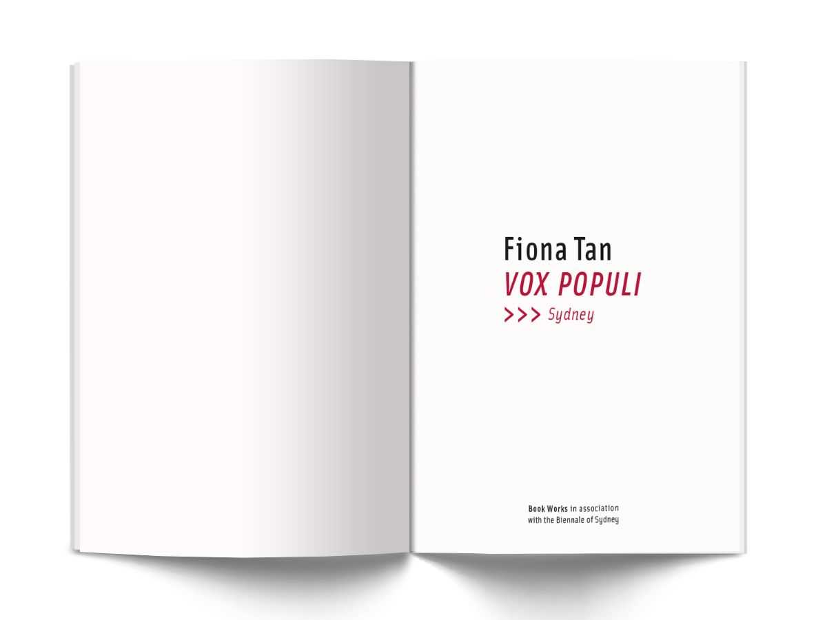 Fiona Tan – Vox Populi Sydney | book (title page)