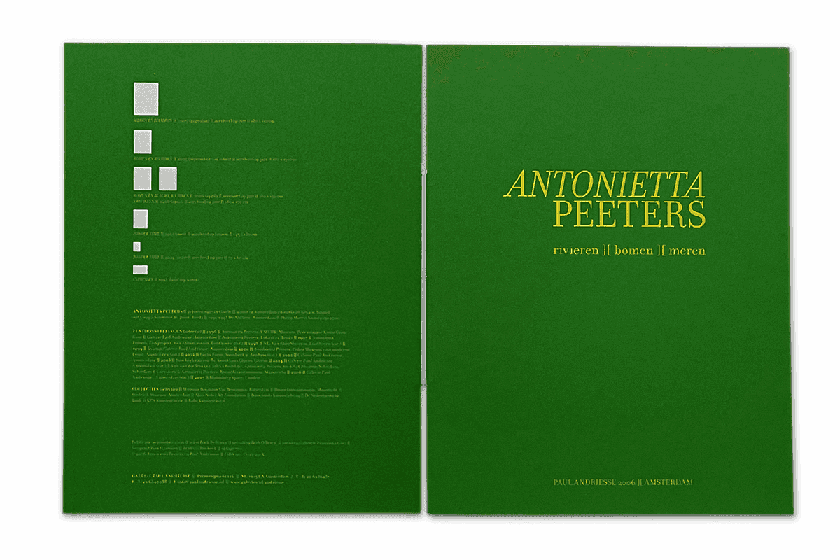 Antonietta Peeters – rivieren, bomen, meren | exhibition catalogue (cover)