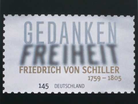 Stamp design „Friedrich von Schiller“ | © ambulantdesign Gabriele Götz