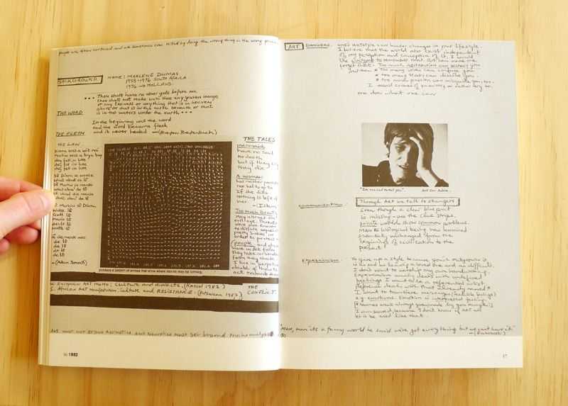 Marlene Dumas – Sweet Nothings. Notes and Texts 1982–2014 | catalog (spread) © ambulantdesign Gabriele Götz