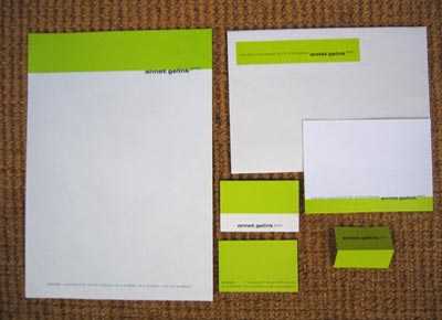 Letter head, envelope, business card, stickers