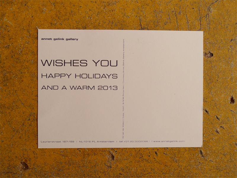 Annet Gelink Gallery: New Years Card 2013 (back) / © Gabriele Götz