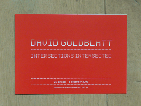 David Goldblatt: intersections intersected (invitation card) / © Gabriele Götz