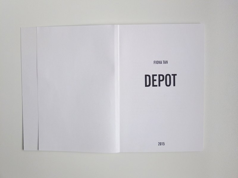 Fiona Tan: 'Depot', exhibition catalog (title page) / © Gabriele Götz