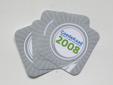 Corporate Identity for 'GoedeRaad voor ontwikkeling van commerciële organisaties' (coasters) / © Gabriele Götz