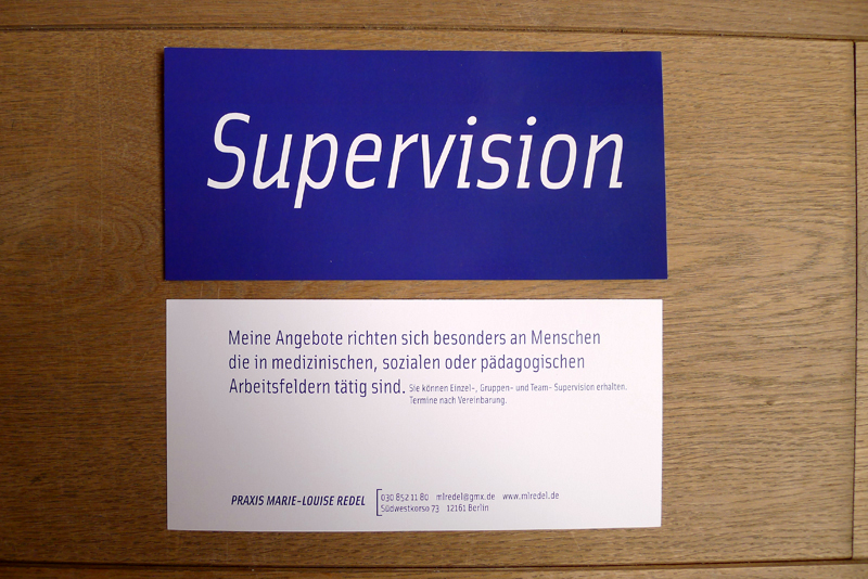 Privatpraxis Marie-Louise Redel (CI): promotion card 'Supervision' / © Gabriele Götz