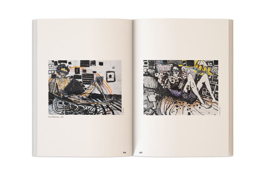 Susanna Heller – „Beyond Pain – The last drawings“ | Catalog (spread) © Gabriele Götz