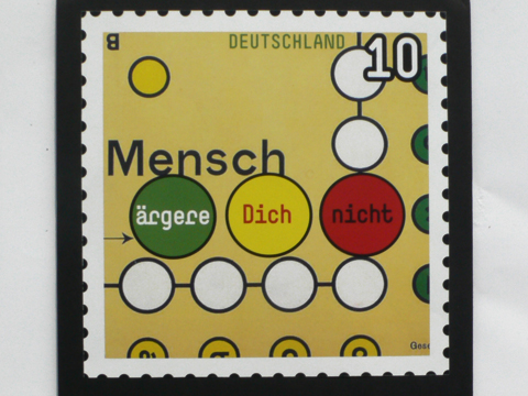 special issue stamp (commemorative stamp) »Mensch ärgere dich nicht« for 'Deutsche Post' / © Gabriele Götz